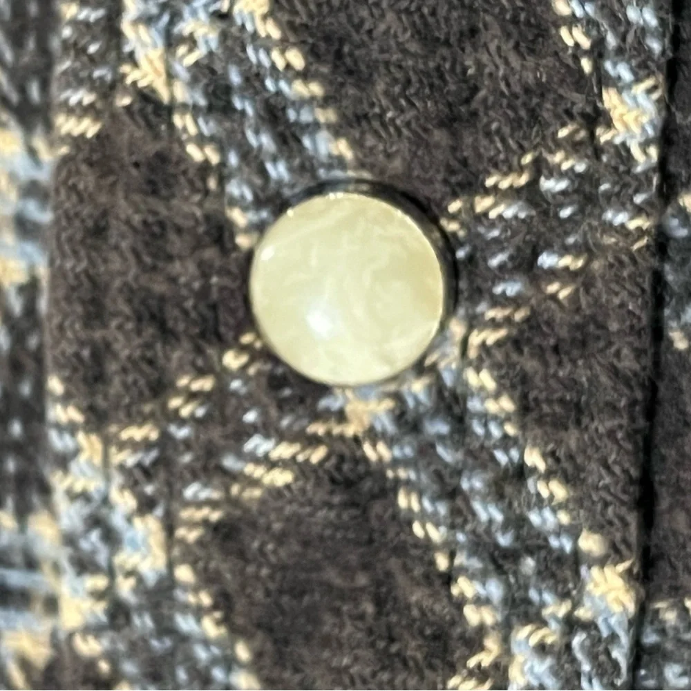 True Religion Western Cowboy Pearl Snap Flannel 100% Cotton Mens M